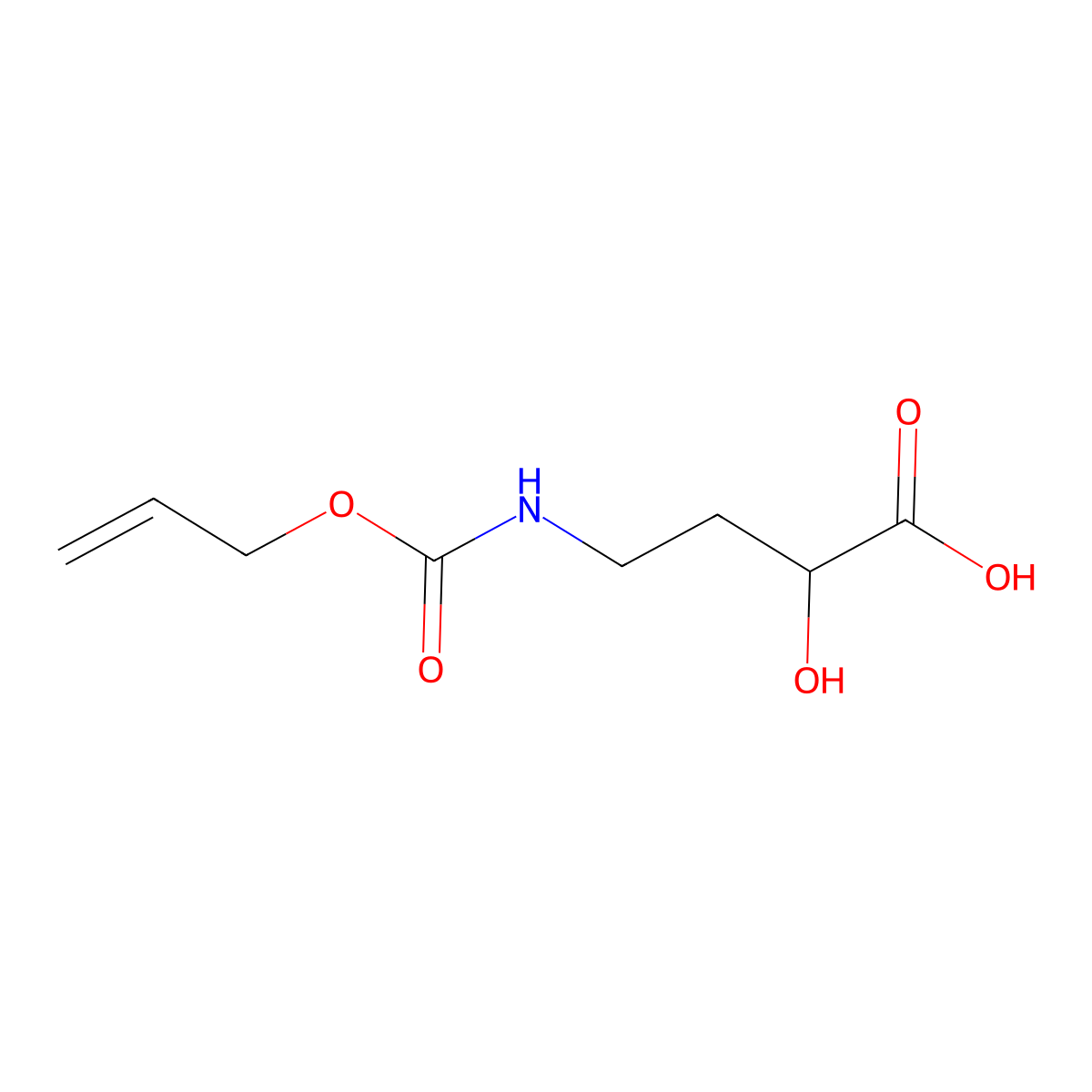 (2S)-2-hydroxy-4-{[(prop-2-en-1-yloxy)carbonyl]amino}butanoic acid molecular structure, CAS 1690042-00-2
