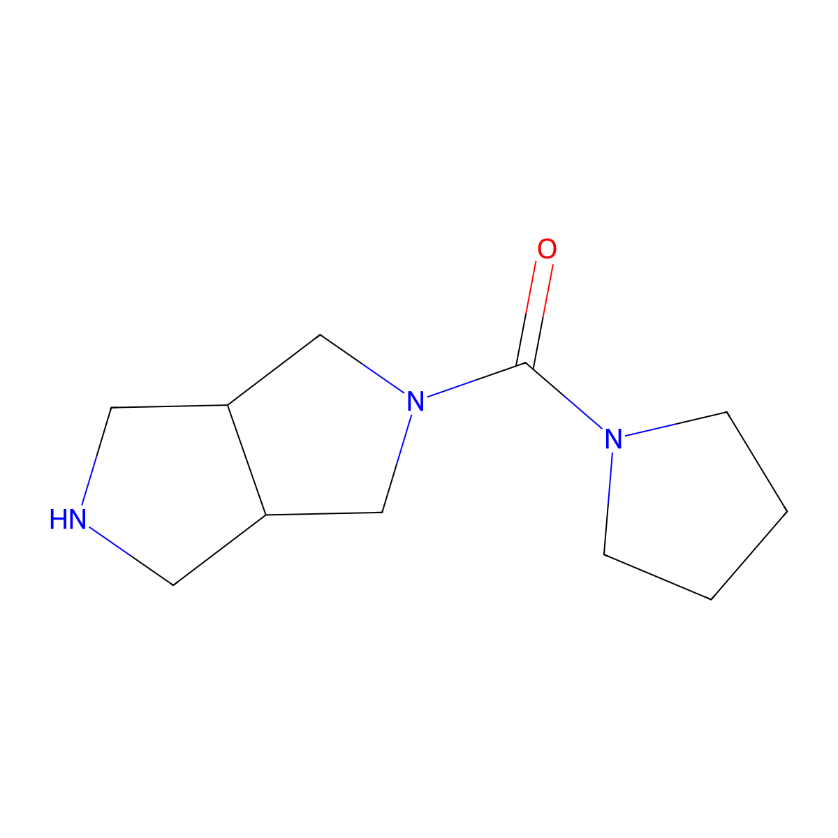((3AR,6aS)-hexahydropyrrolo[3,4-c]pyrrol-2(1H)-yl)(pyrrolidin-1-yl)methanone molecular structure, CAS 1690055-55-0