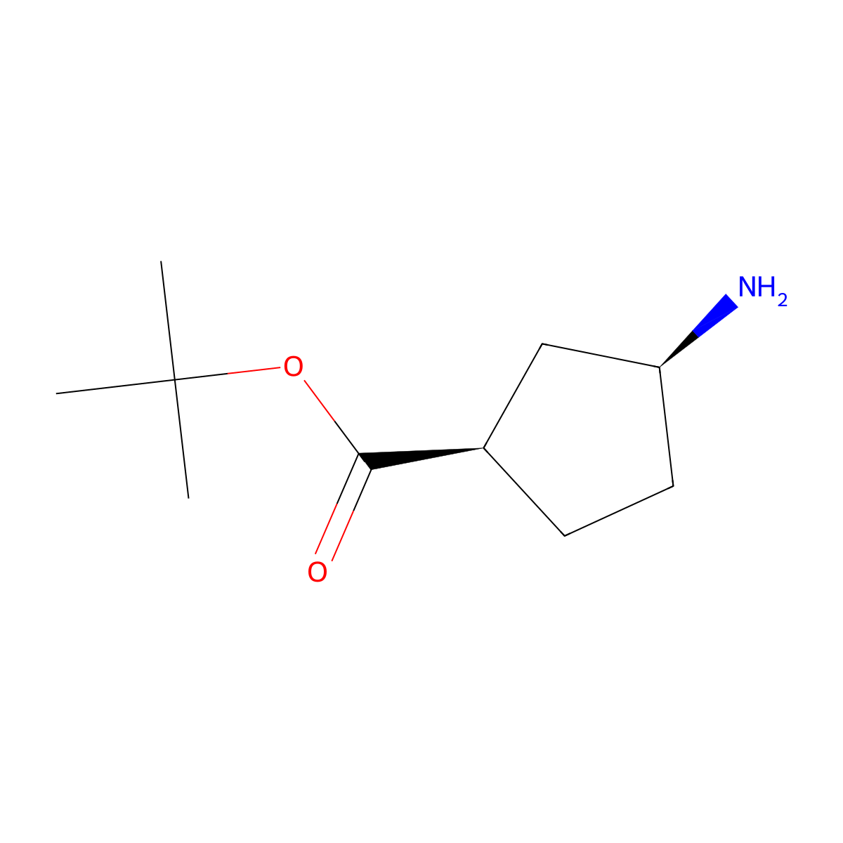 tert-butyl (1R,3S)-3-aminocyclopentane-1-carboxylate molecular structure, CAS 1690085-48-3