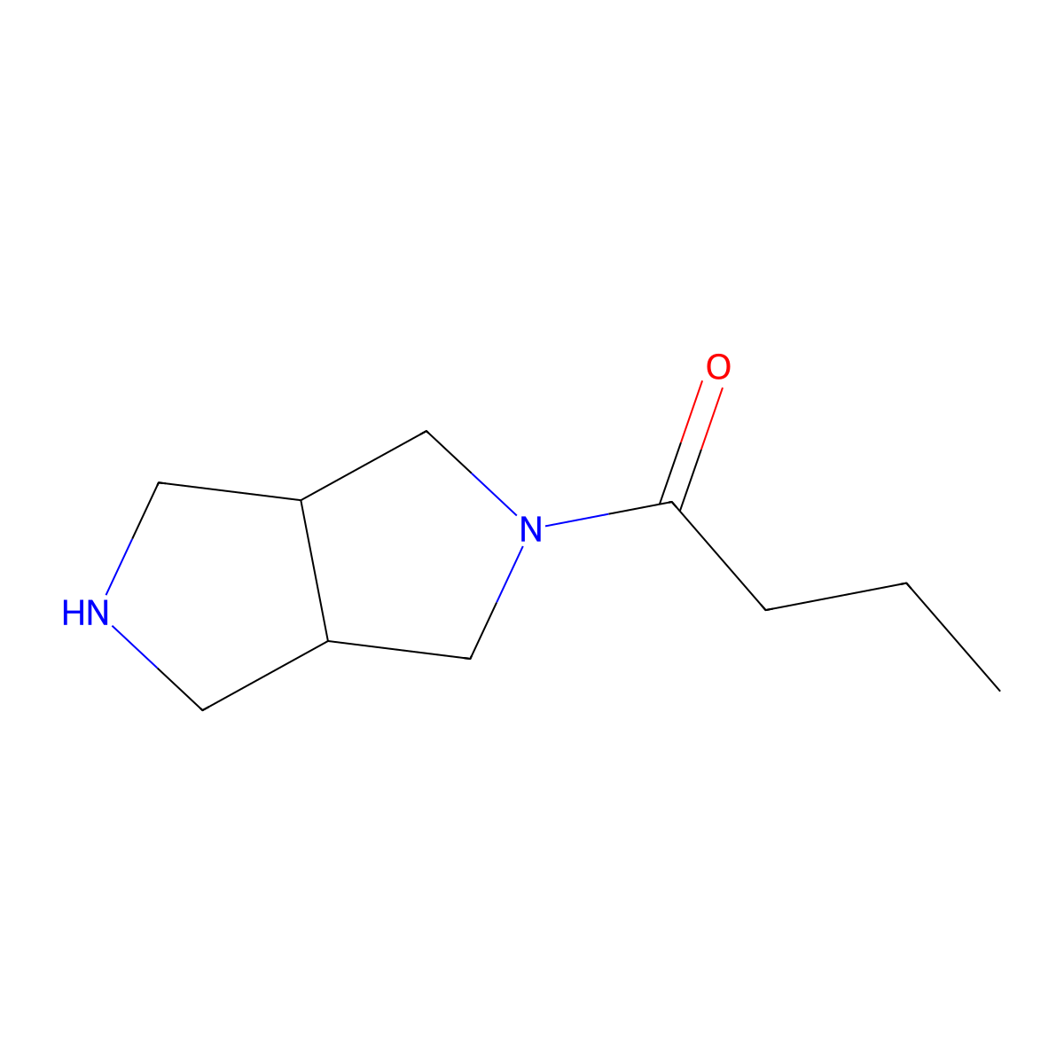 1-((3AR,6aS)-hexahydropyrrolo[3,4-c]pyrrol-2(1H)-yl)butan-1-one molecular structure, CAS 1690101-43-9