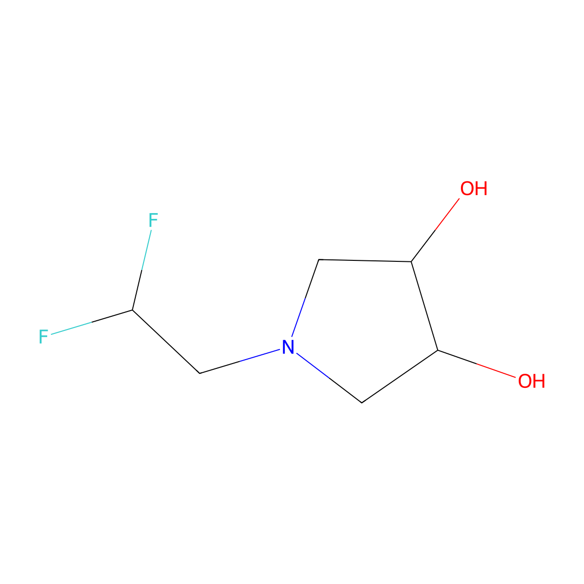 (3R,4S)-1-(2,2-difluoroethyl)pyrrolidine-3,4-diol molecular structure, CAS 1690112-93-6
