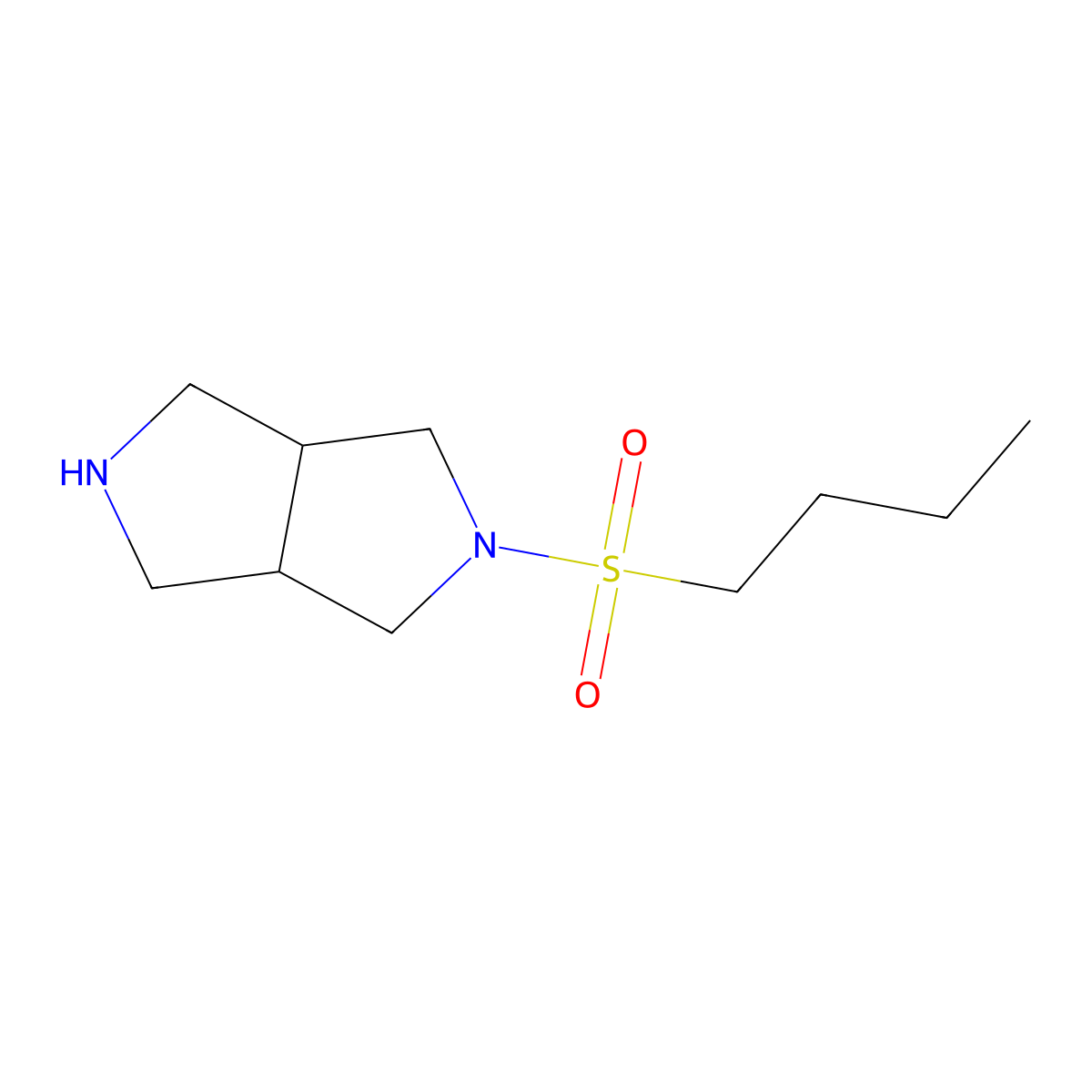 (3AR,6aS)-2-(butylsulfonyl)octahydropyrrolo[3,4-c]pyrrole molecular structure, CAS 1690113-36-0