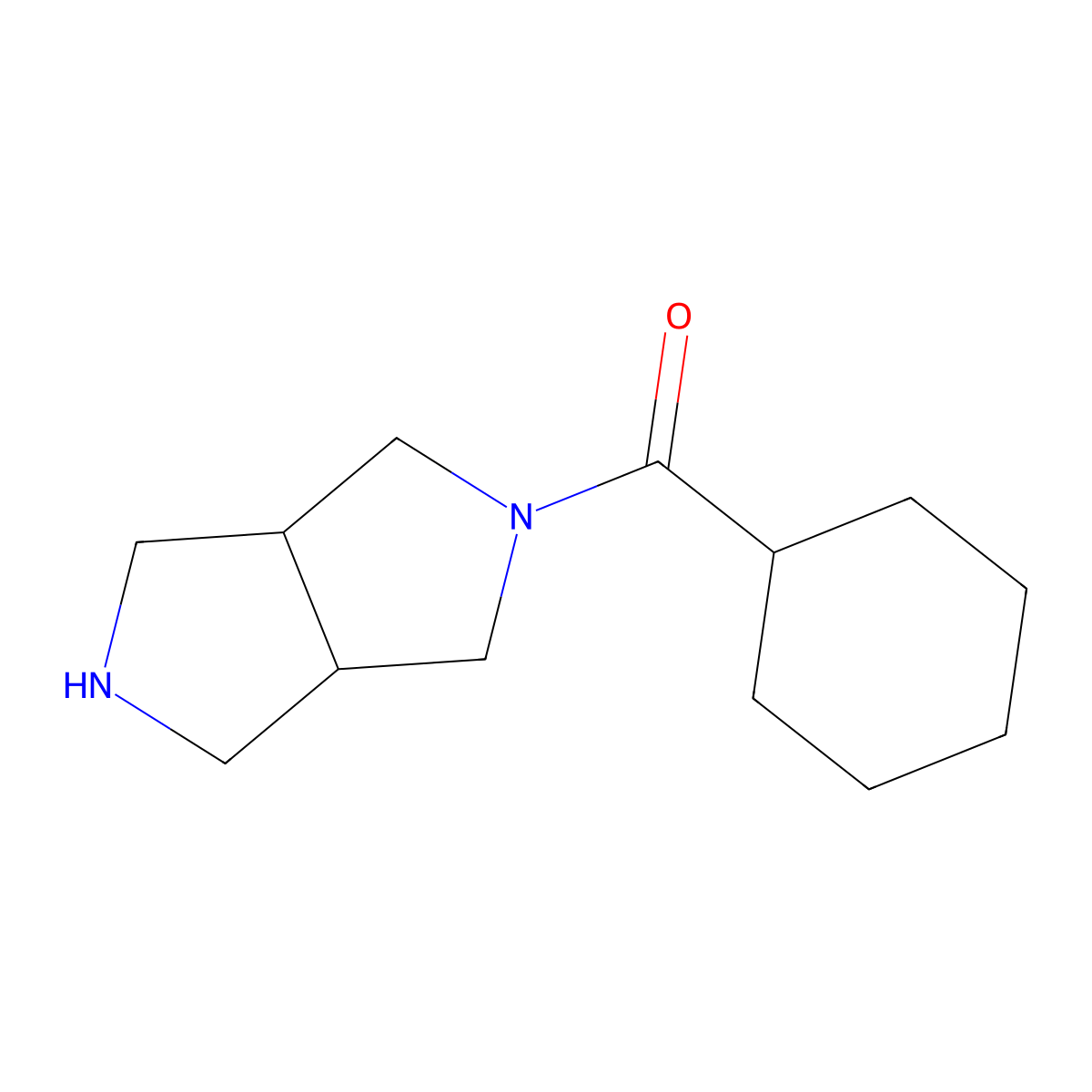 rel-cyclohexyl((3aR,6aS)-hexahydropyrrolo[3,4-c]pyrrol-2(1H)-yl)methanone molecular structure, CAS 1690135-45-5