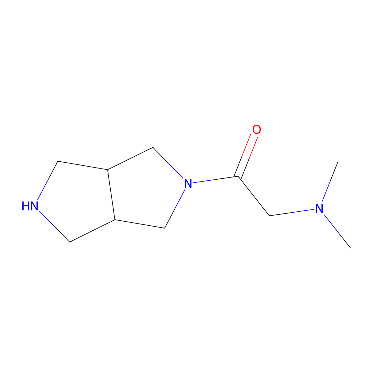 rel-2-(dimethylamino)-1-((3aR,6aS)-hexahydropyrrolo[3,4-c]pyrrol-2(1H)-yl)ethanone molecular structure, CAS 1690135-73-9