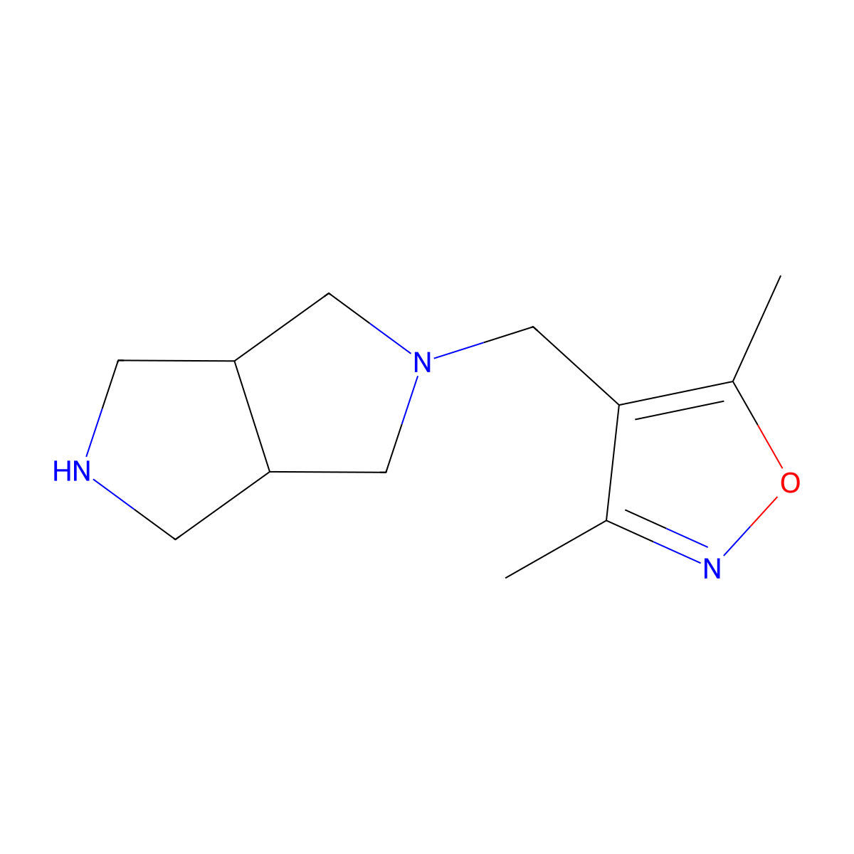 4-(((3AR,6aS)-hexahydropyrrolo[3,4-c]pyrrol-2(1H)-yl)methyl)-3,5-dimethylisoxazole molecular structure, CAS 1690136-80-1