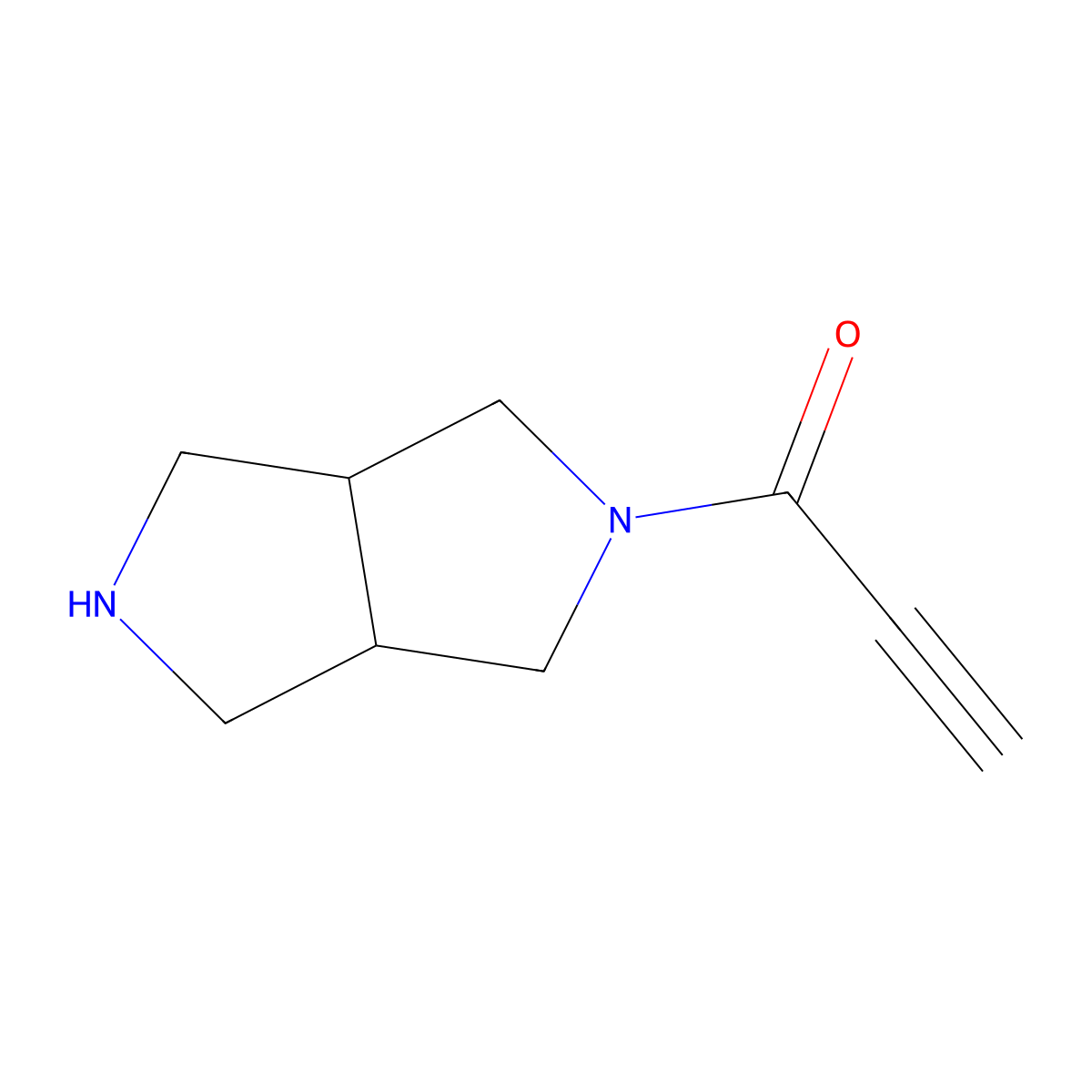 1-[(3aR,6aS)-octahydropyrrolo[3,4-c]pyrrol-2-yl]prop-2-yn-1-one molecular structure, CAS 1690137-75-7