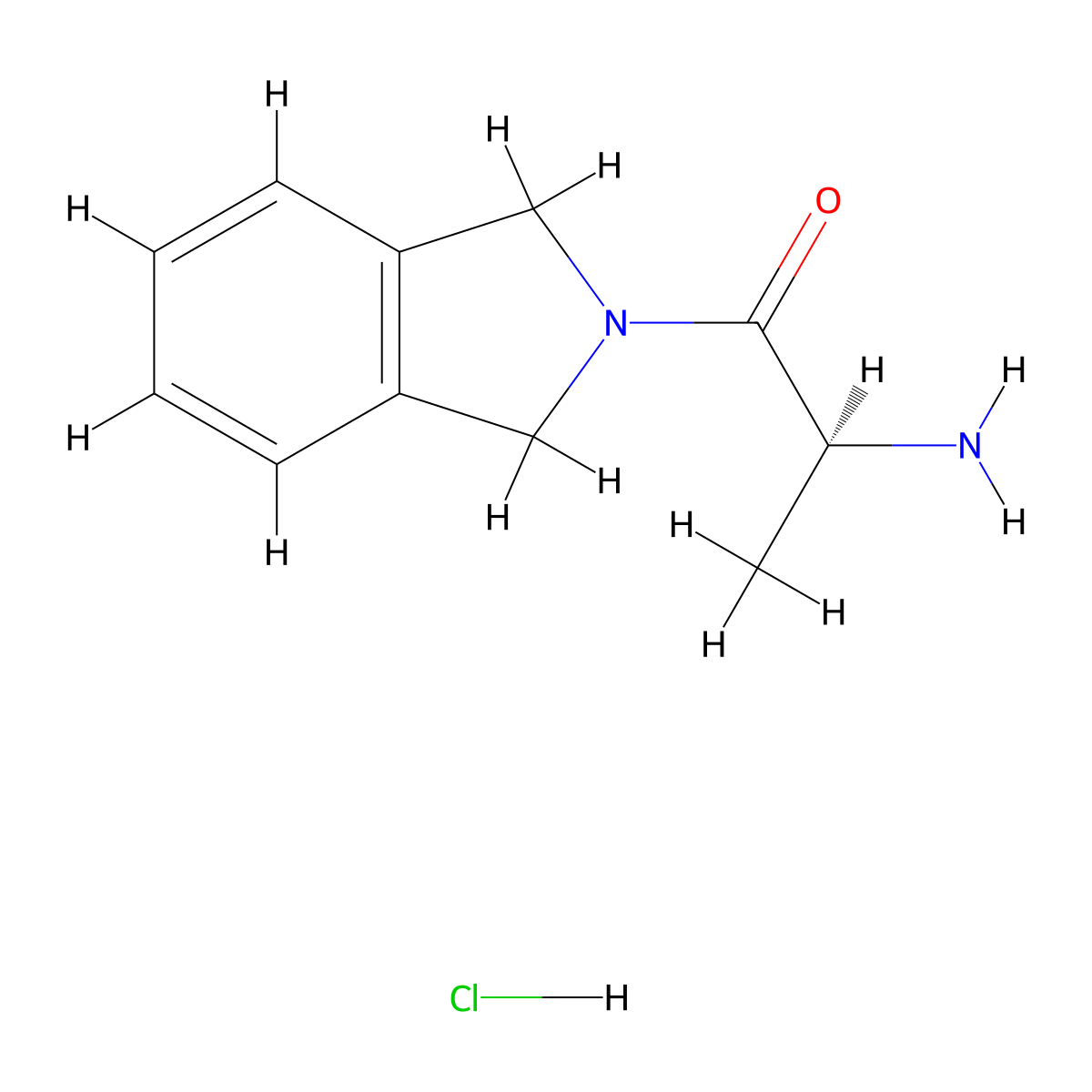 (2S)-2-amino-1-(2,3-dihydro-1H-isoindol-2-yl)propan-1-one hydrochloride molecular structure, CAS 1690144-21-8