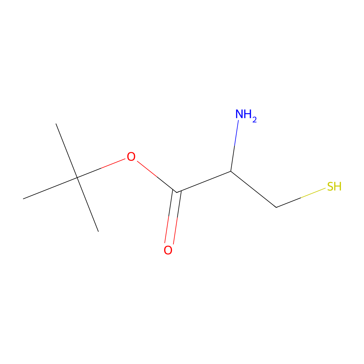 tert-butyl (2S)-2-amino-3-sulfanylpropanoate molecular structure, CAS 1690146-88-3