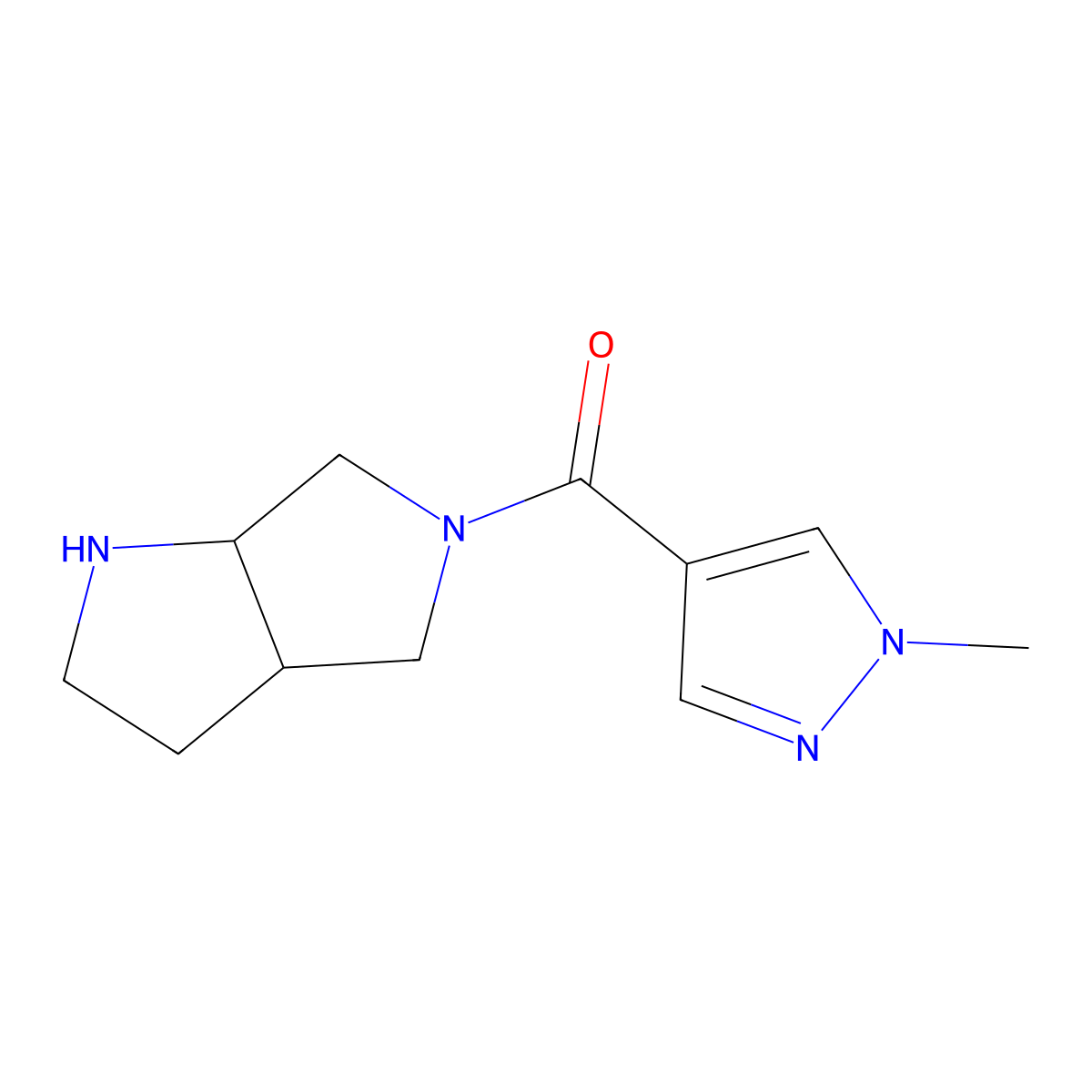 ((3AS,6aS)-hexahydropyrrolo[3,4-b]pyrrol-5(1H)-yl)(1-methyl-1H-pyrazol-4-yl)methanone molecular structure, CAS 1690151-72-4