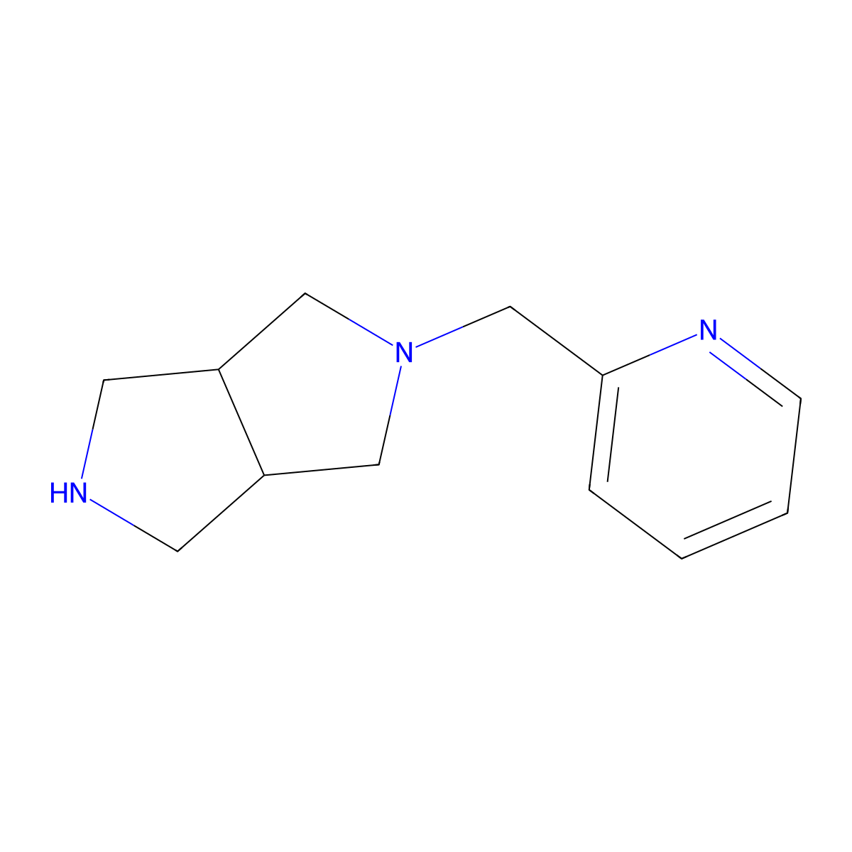 (3AR,6aS)-2-(pyridin-2-ylmethyl)octahydropyrrolo[3,4-c]pyrrole molecular structure, CAS 1690153-64-0