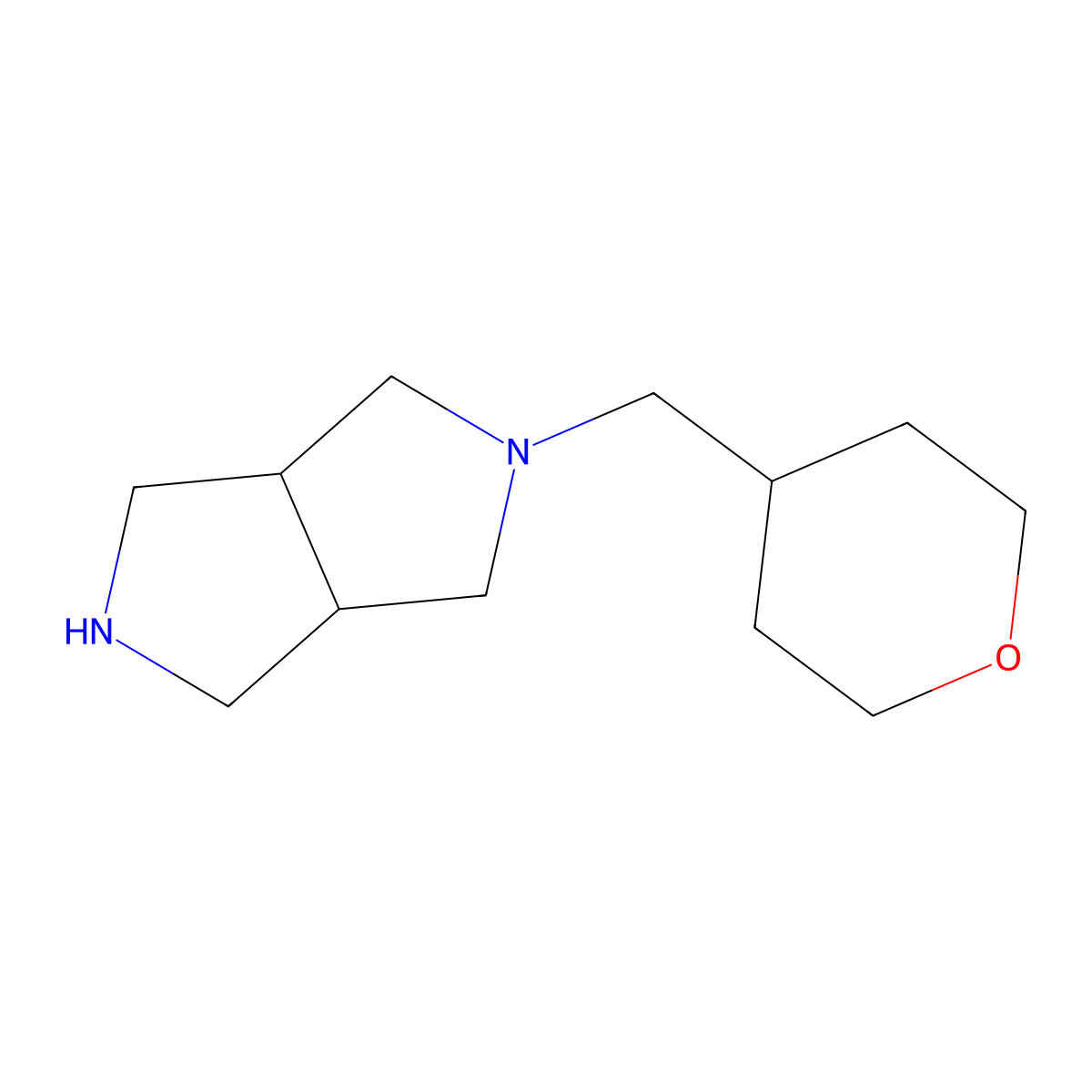 cis-2-((Tetrahydro-2H-pyran-4-yl)methyl)octahydropyrrolo[3,4-c]pyrrole molecular structure, CAS 1690155-10-2