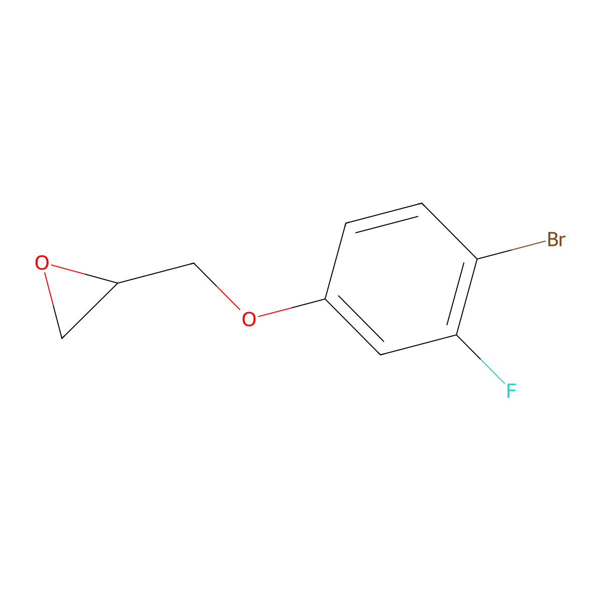 (2S)-2-[(4-bromo-3-fluorophenoxy)methyl]oxirane molecular structure, CAS 1690159-11-5