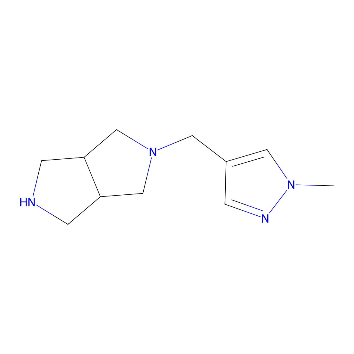 cis-2-((1-Methyl-1H-pyrazol-4-yl)methyl)octahydropyrrolo[3,4-c]pyrrole molecular structure, CAS 1690164-08-9