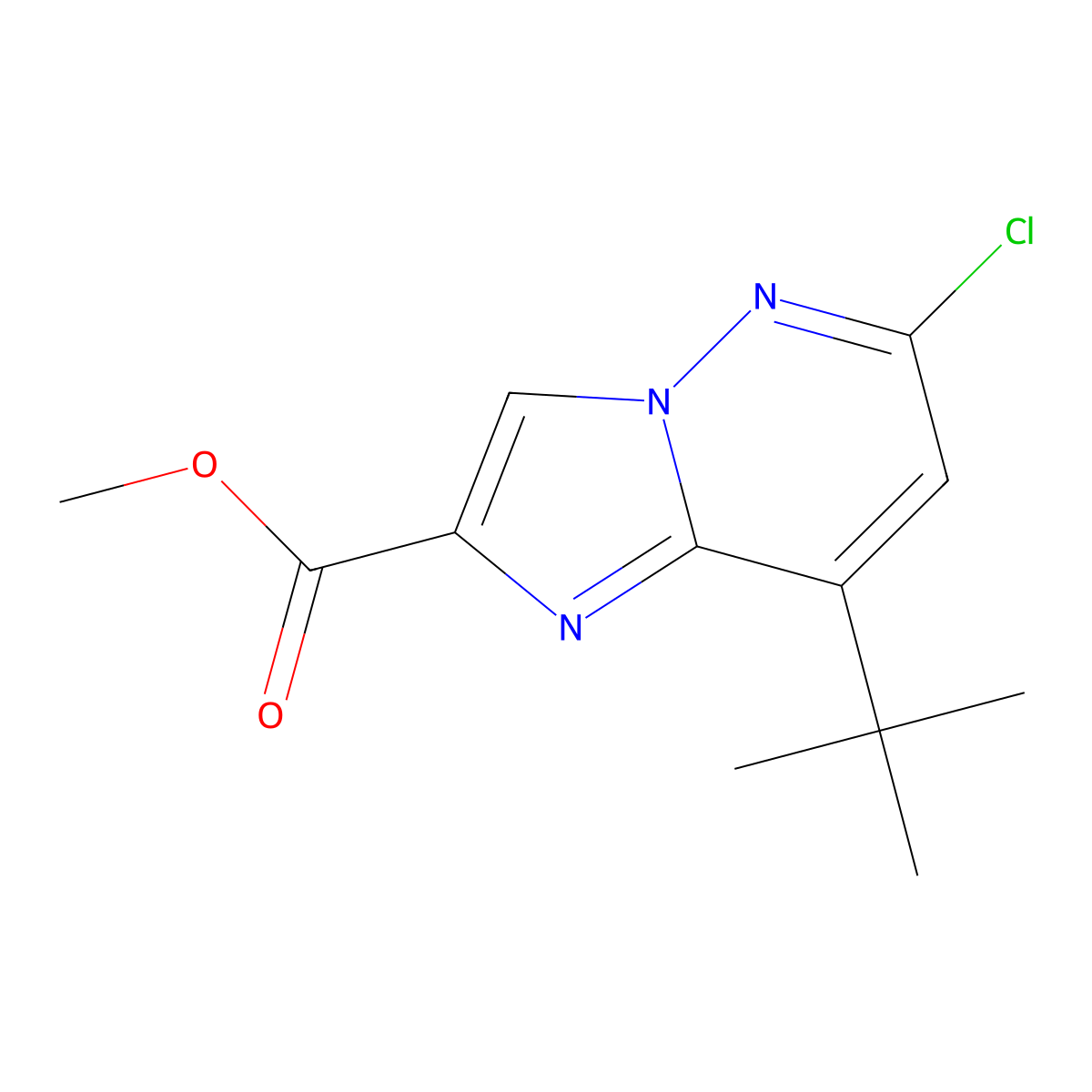 Methyl 8-(tert-butyl)-6-chloroimidazo[1,2-b]pyridazine-2-carboxylate molecular structure, CAS 1690176-75-0