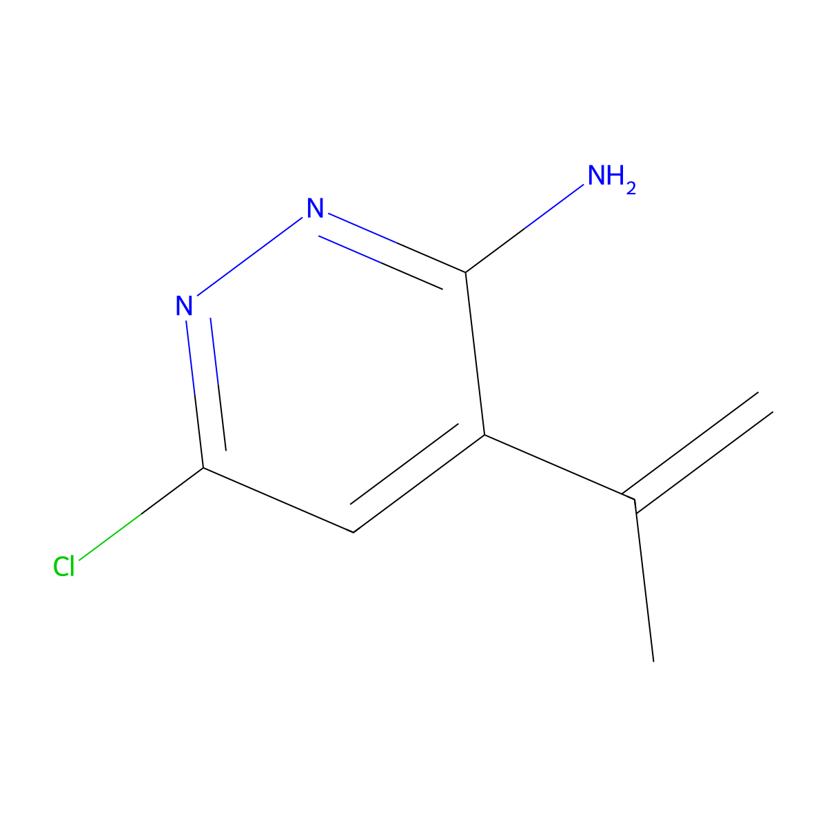 6-Chloro-4-(prop-1-en-2-yl)pyridazin-3-amine molecular structure, CAS 1690176-84-1