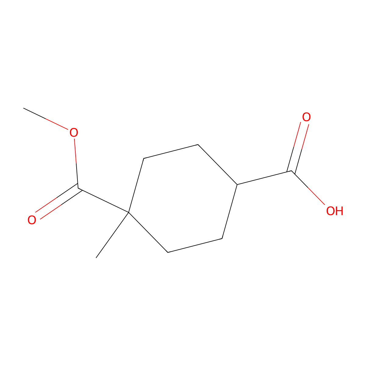 (1s,4s)-4-(Methoxycarbonyl)-4-methylcyclohexane-1-carboxylic acid molecular structure, CAS 1690177-33-3