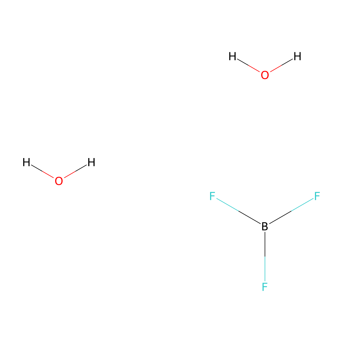 Boron trifluoride dihydrate molecular structure, CAS 16903-52-9