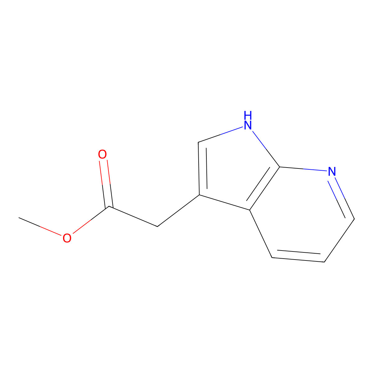 Methyl 2-(1H-pyrrolo[2,3-b]pyridin-3-yl)acetate molecular structure, CAS 169030-84-6
