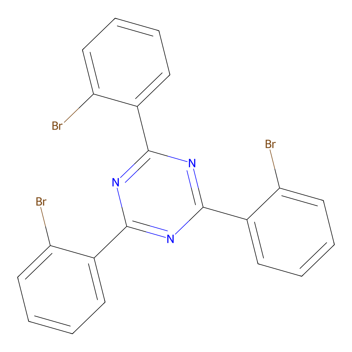 2,4,6-Tris(2-bromophenyl)-1,3,5-triazine molecular structure, CAS 1690315-37-7
