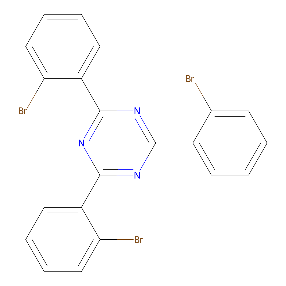 2,4,6-Tris(2-bromophenyl)-1,3,5-triazine molecular structure, CAS 1690315-37-7