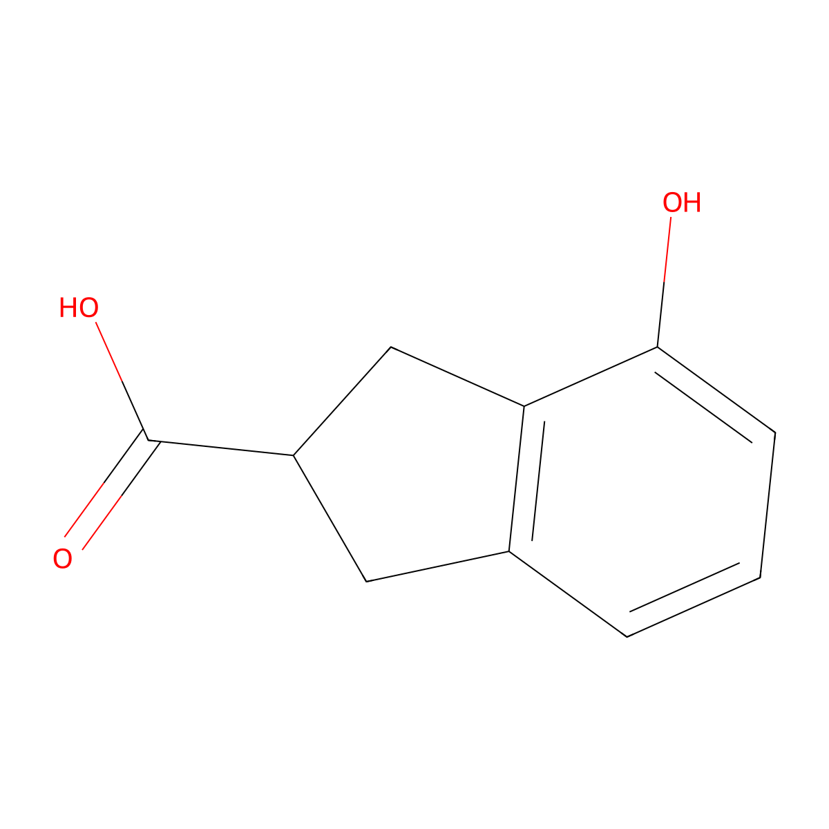 4-hydroxy-2,3-dihydro-1H-indene-2-carboxylic Acid molecular structure, CAS 169032-03-5