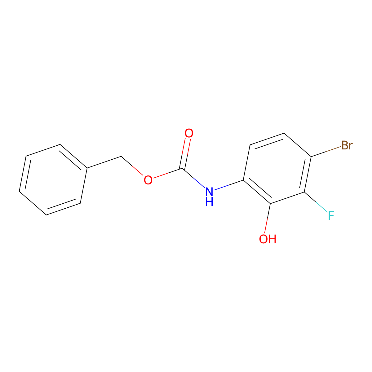 benzyl N-(4-bromo-3-fluoro-2-hydroxyphenyl)carbamate molecular structure, CAS 1690334-65-6