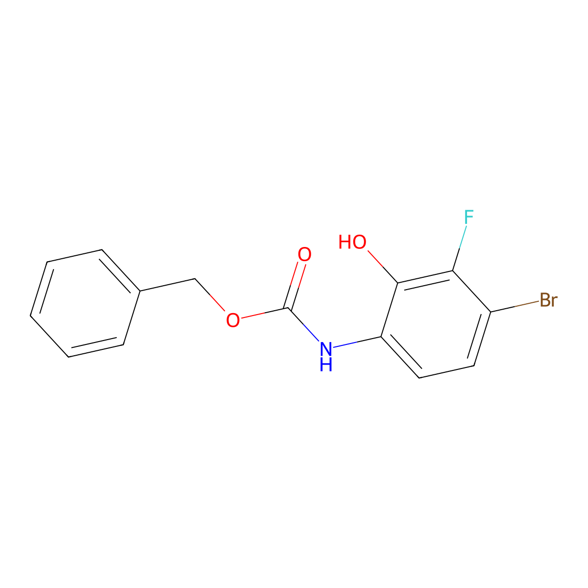 benzyl N-(4-bromo-3-fluoro-2-hydroxyphenyl)carbamate molecular structure, CAS 1690334-65-6