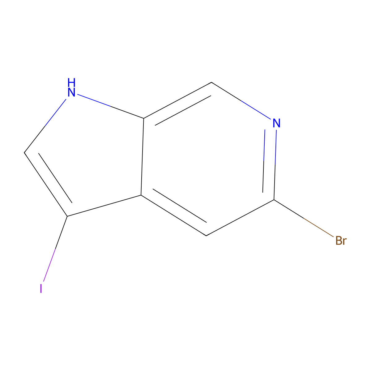 5-bromo-3-iodo-1H-pyrrolo[2,3-c]pyridine molecular structure, CAS 1690341-79-7