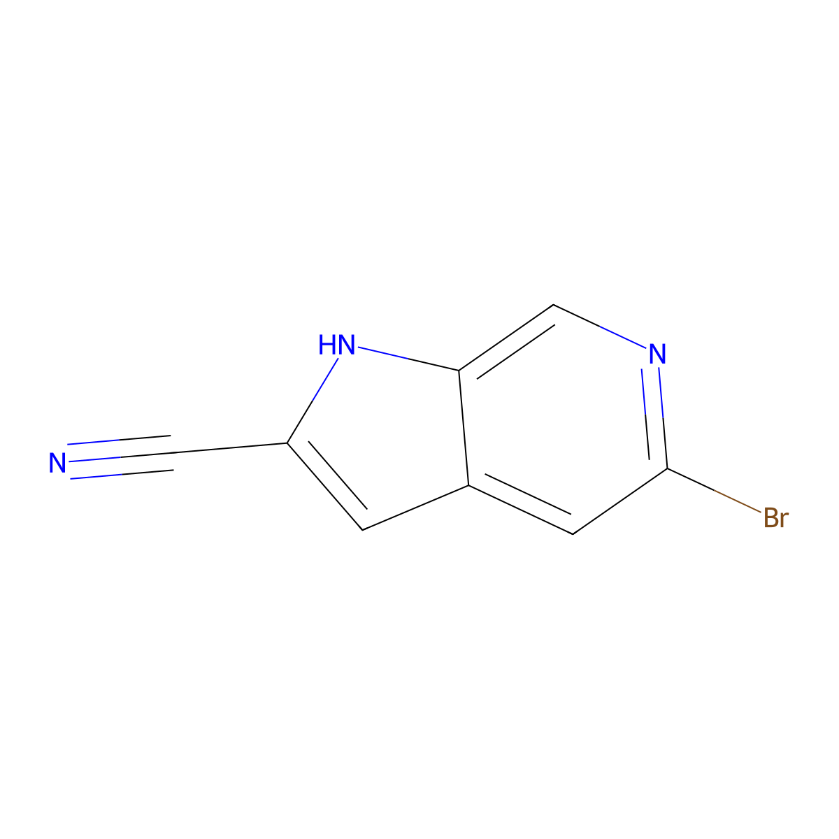 5-Bromo-1H-pyrrolo[2,3-c]pyridine-2-carbonitrile molecular structure, CAS 1690342-34-7