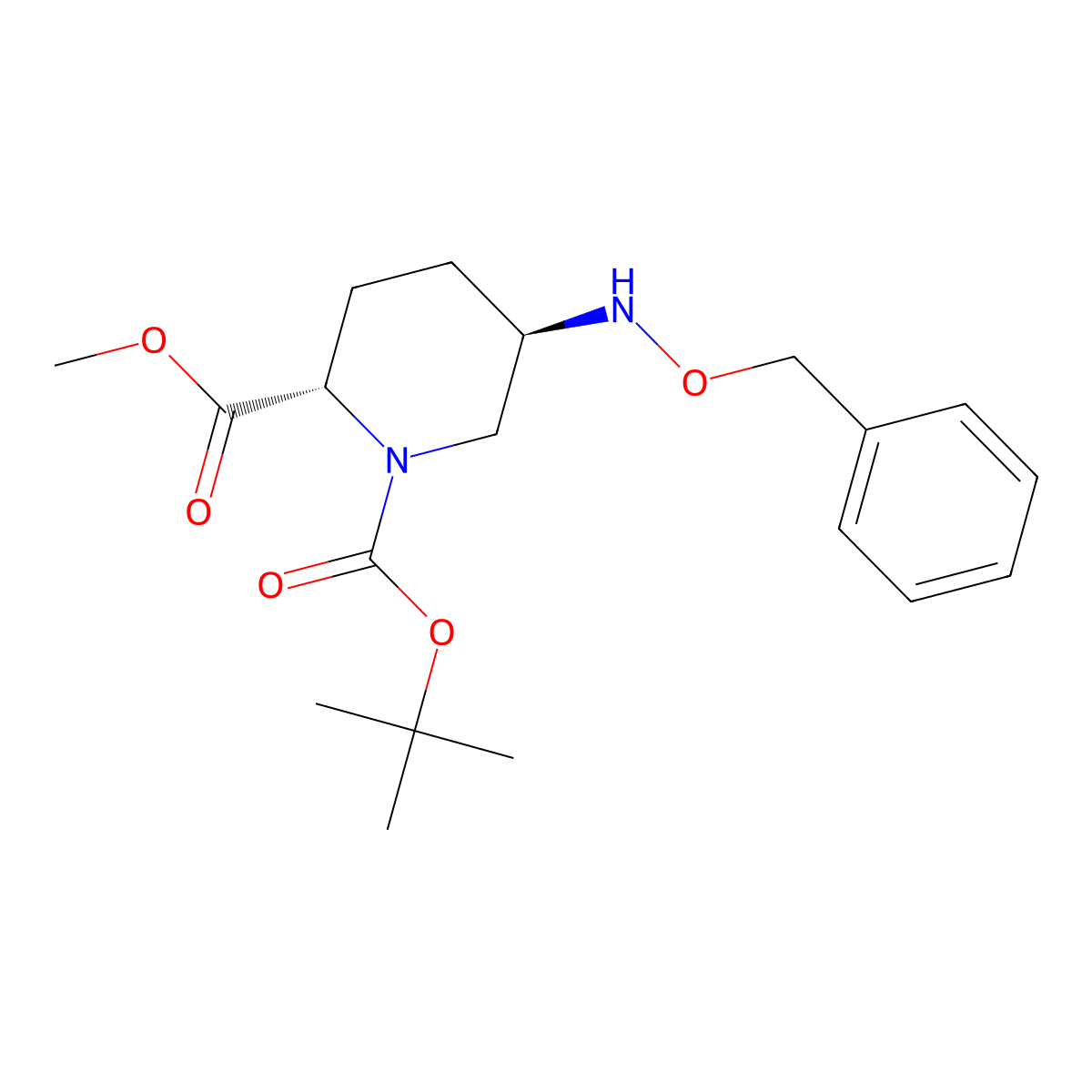 (2S,5R)-1-Tert-butyl 2-methyl 5-((benzyloxy)amino)piperidine-1,2-dicarboxylate molecular structure, CAS 1690348-12-9