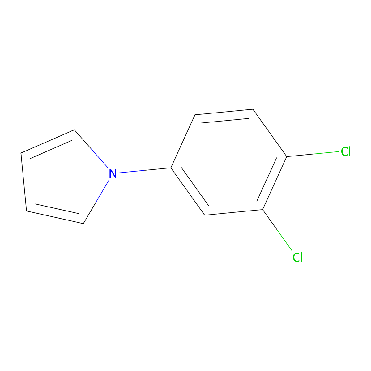 1-(3,4-dichlorophenyl)-1H-pyrrole molecular structure, CAS 169036-51-5