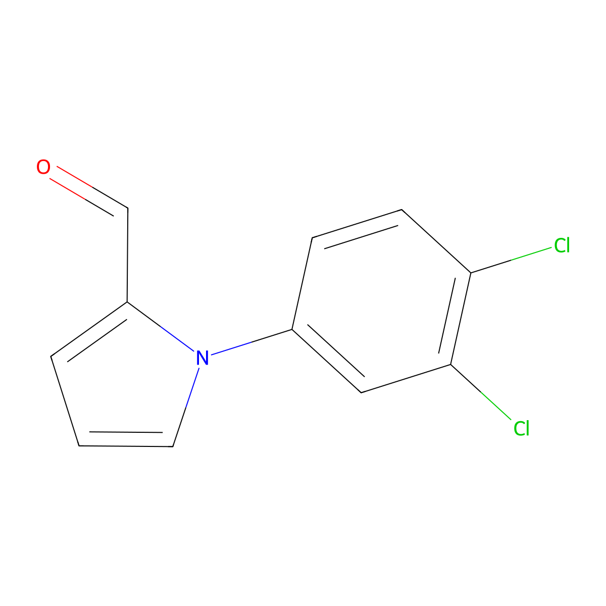 1-(3,4-dichlorophenyl)-1H-pyrrole-2-carbaldehyde molecular structure, CAS 169036-52-6