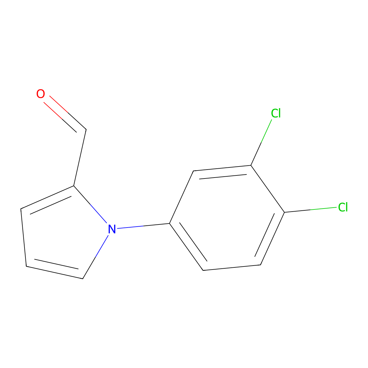 1-(3,4-dichlorophenyl)-1H-pyrrole-2-carbaldehyde molecular structure, CAS 169036-52-6