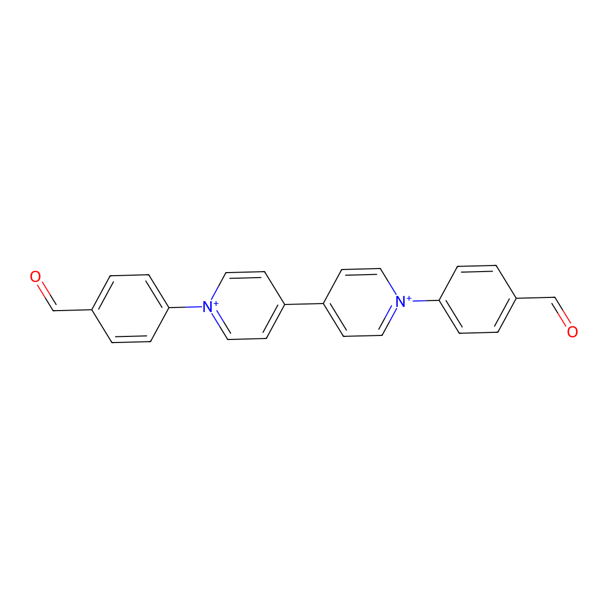 1,1'-Bis(4-formylphenyl)-[4,4'-bipyridine]-1,1'-diium molecular structure, CAS 1690360-53-2