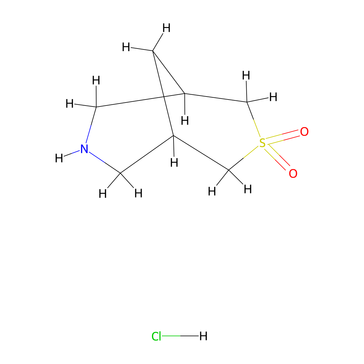 3lambda6-Thia-7-azabicyclo[3.3.1]nonane-3,3-dione hydrochloride molecular structure, CAS 1690364-33-0
