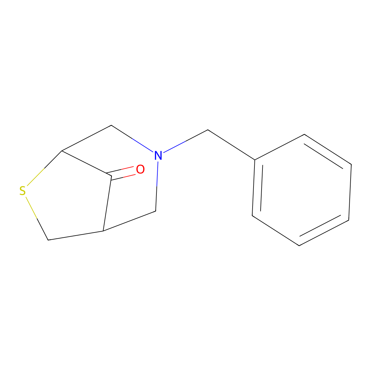 3-Benzyl-6-thia-3-azabicyclo[3.2.1]octan-8-one molecular structure, CAS 1690364-60-3