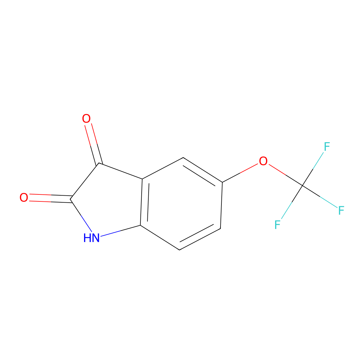5-(trifluoromethoxy)-2,3-dihydro-1H-indole-2,3-dione molecular structure, CAS 169037-23-4