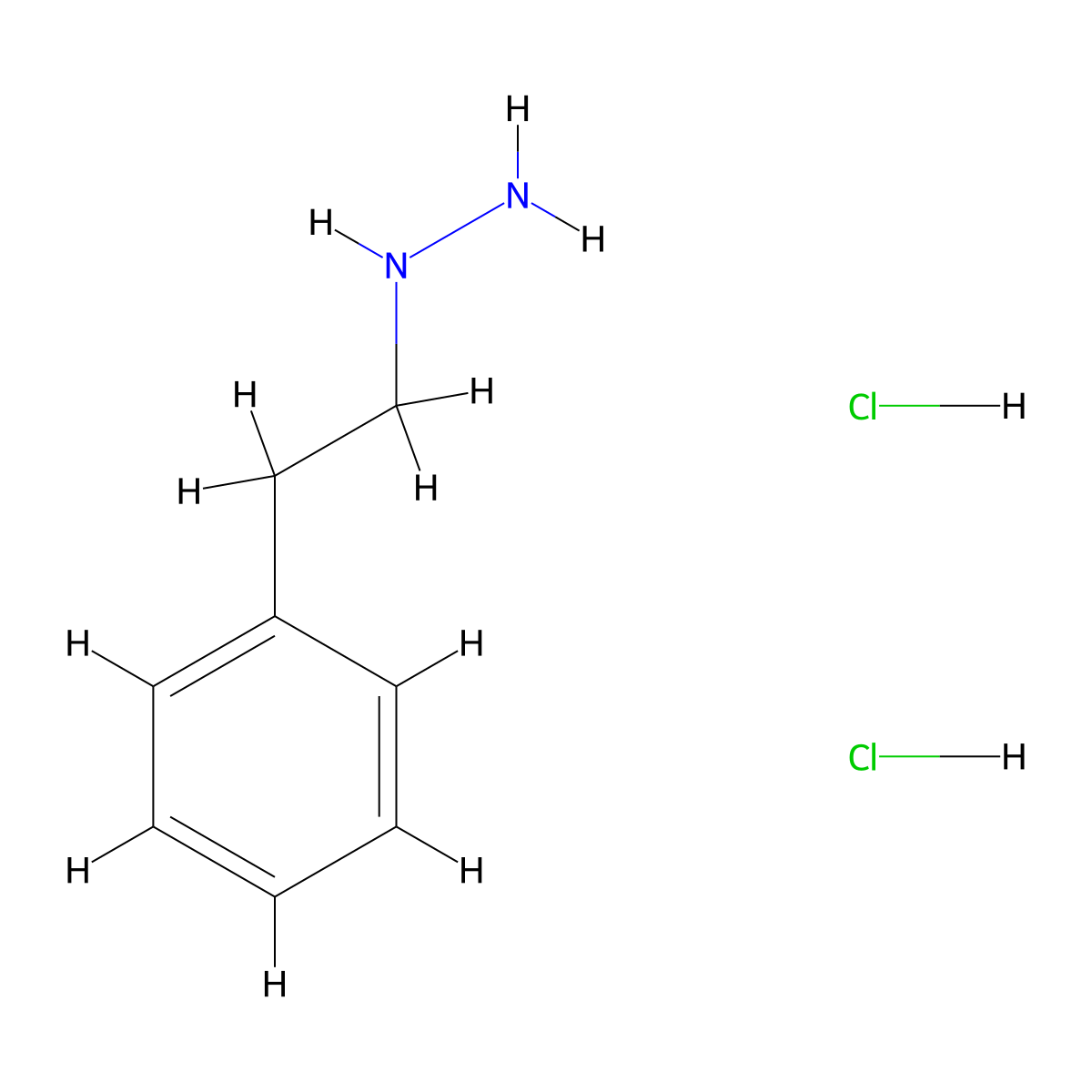 Phenelzine Dihydrochloride molecular structure, CAS 16904-30-6