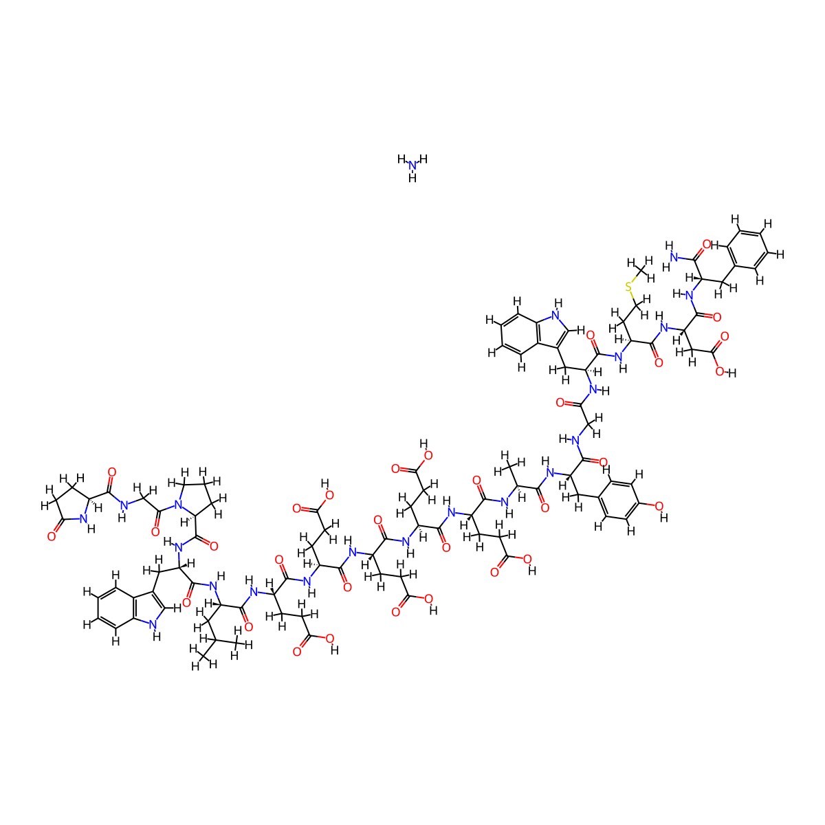 18-34-Gastrin I (pig), 18-(5-oxo-l-proline)-22-l-leucine-, ammonium salt molecular structure, CAS 16904-51-1