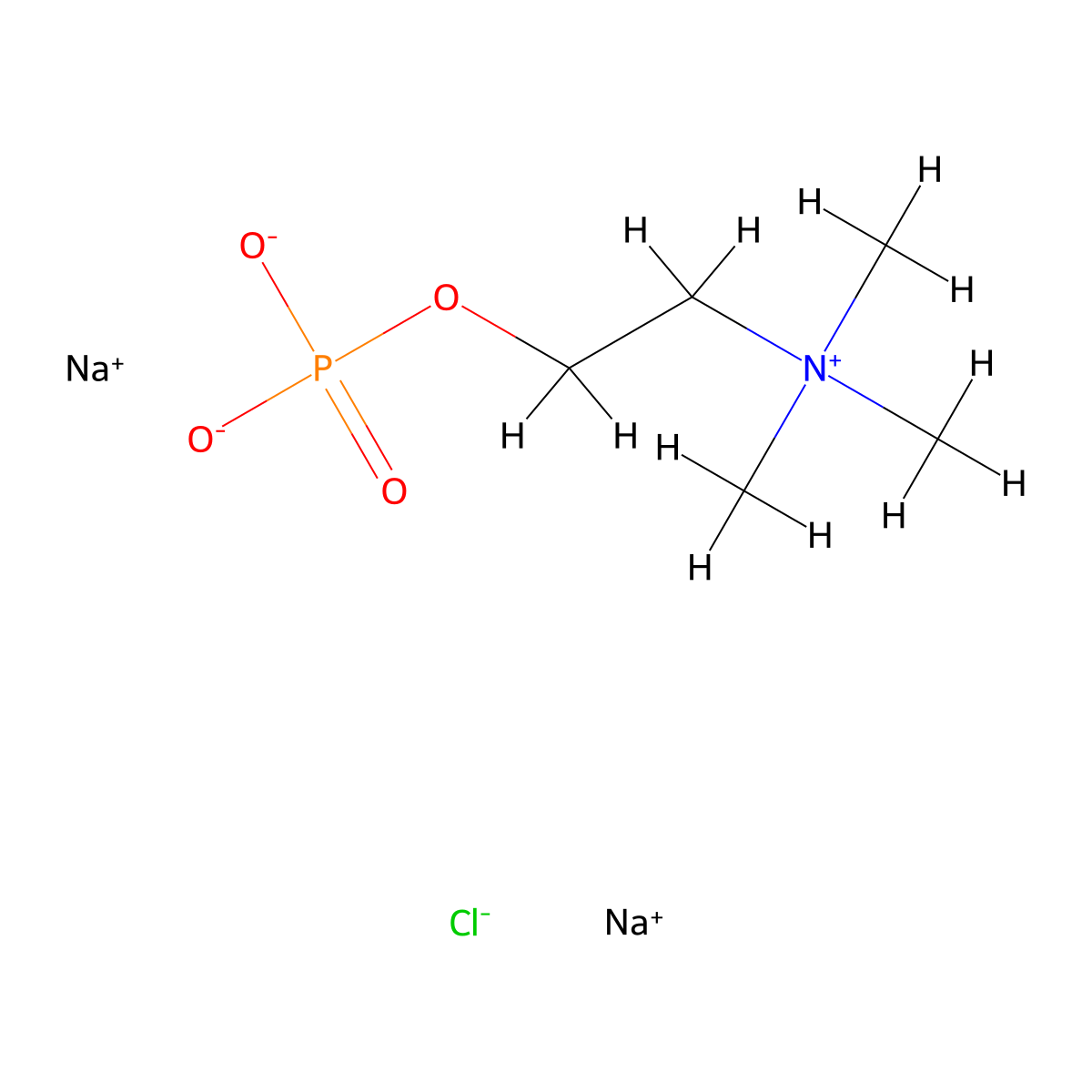 Choline chloride O-(disodium phosphate) molecular structure, CAS 16904-96-4