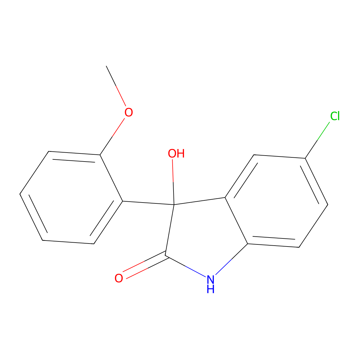 5-Chloro-3-hydroxy-3-(2-methoxyphenyl)indolin-2-one molecular structure, CAS 169040-40-8