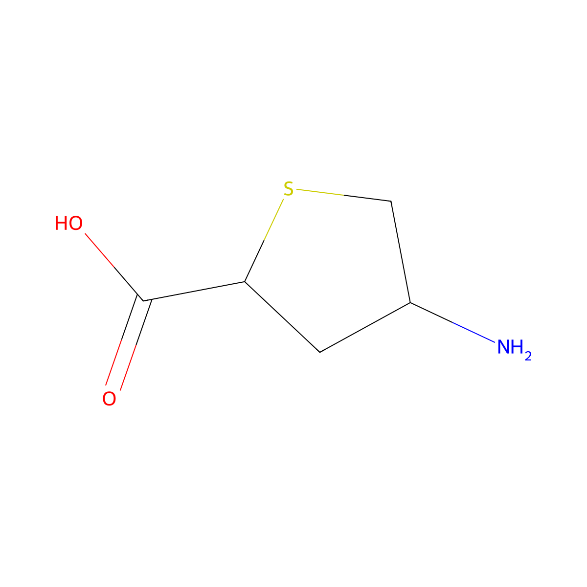 rac-(2R,4R)-4-aminothiolane-2-carboxylic acid molecular structure, CAS 1690424-07-7