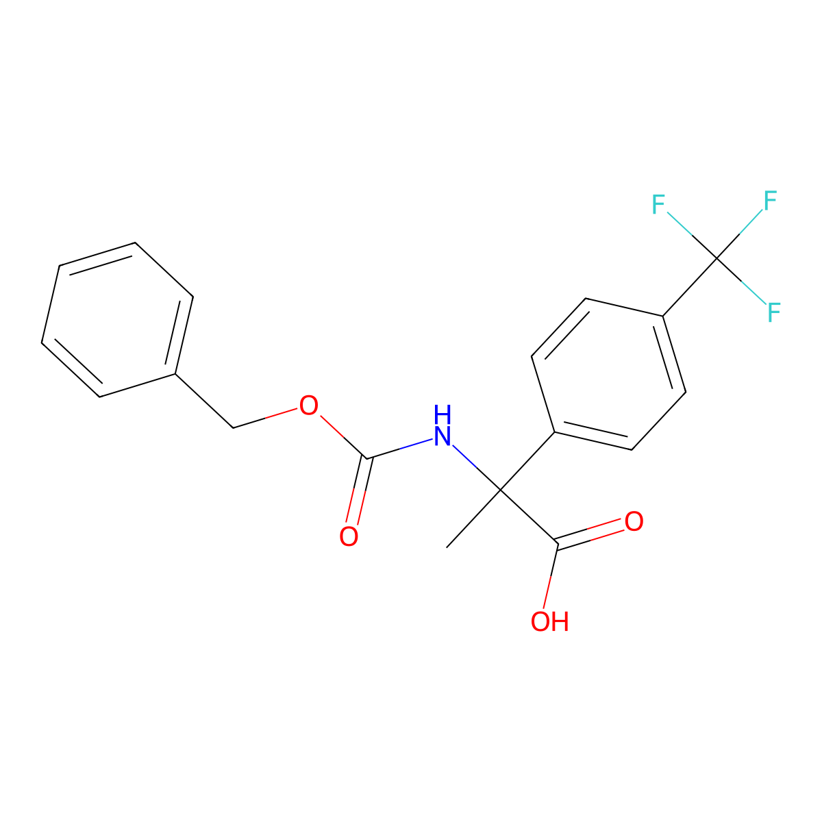 2-{[(Benzyloxy)carbonyl]amino}-2-[4-(trifluoromethyl)phenyl]propanoic acid molecular structure, CAS 1690427-07-6