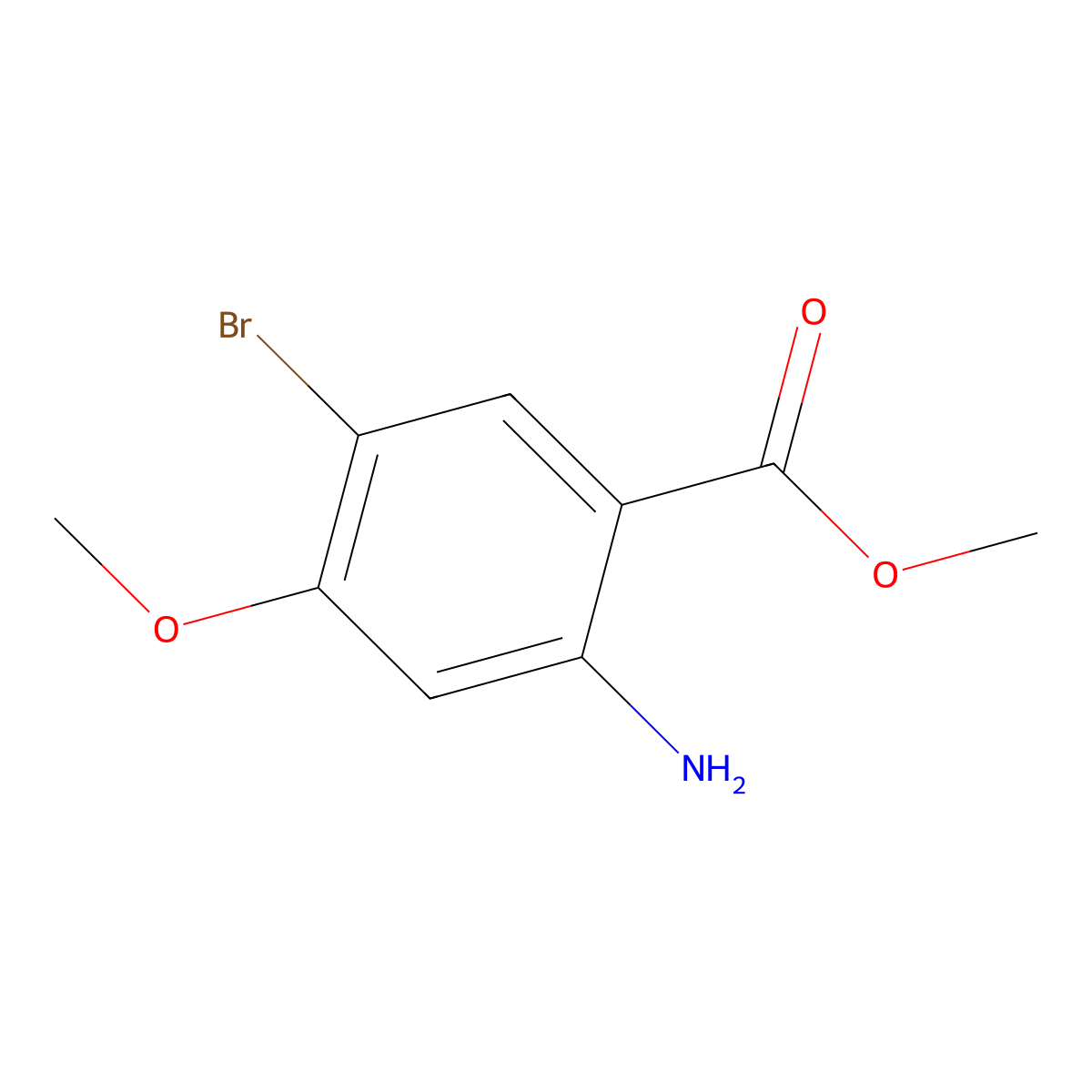 Methyl 2-amino-5-bromo-4-methoxybenzoate molecular structure, CAS 169044-96-6