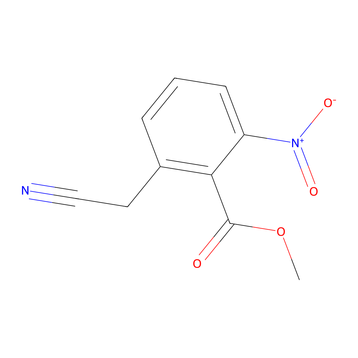 Benzoic acid, 2-(cyanomethyl)-6-nitro-, methyl ester molecular structure, CAS 169044-99-9