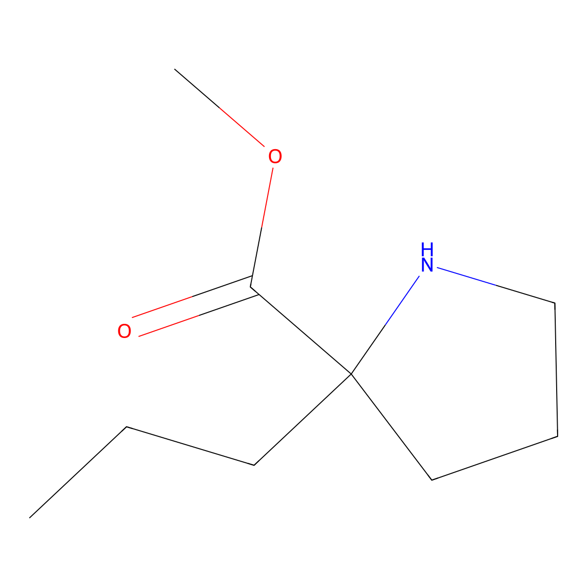 Methyl 2-propylpyrrolidine-2-carboxylate molecular structure, CAS 1690441-76-9