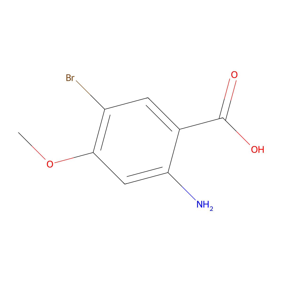 2-Amino-5-bromo-4-methoxybenzoic acid molecular structure, CAS 169045-04-9