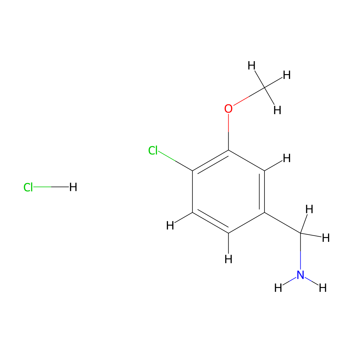 (4-Chloro-3-methoxyphenyl)methanamine hydrochloride molecular structure, CAS 169045-11-8