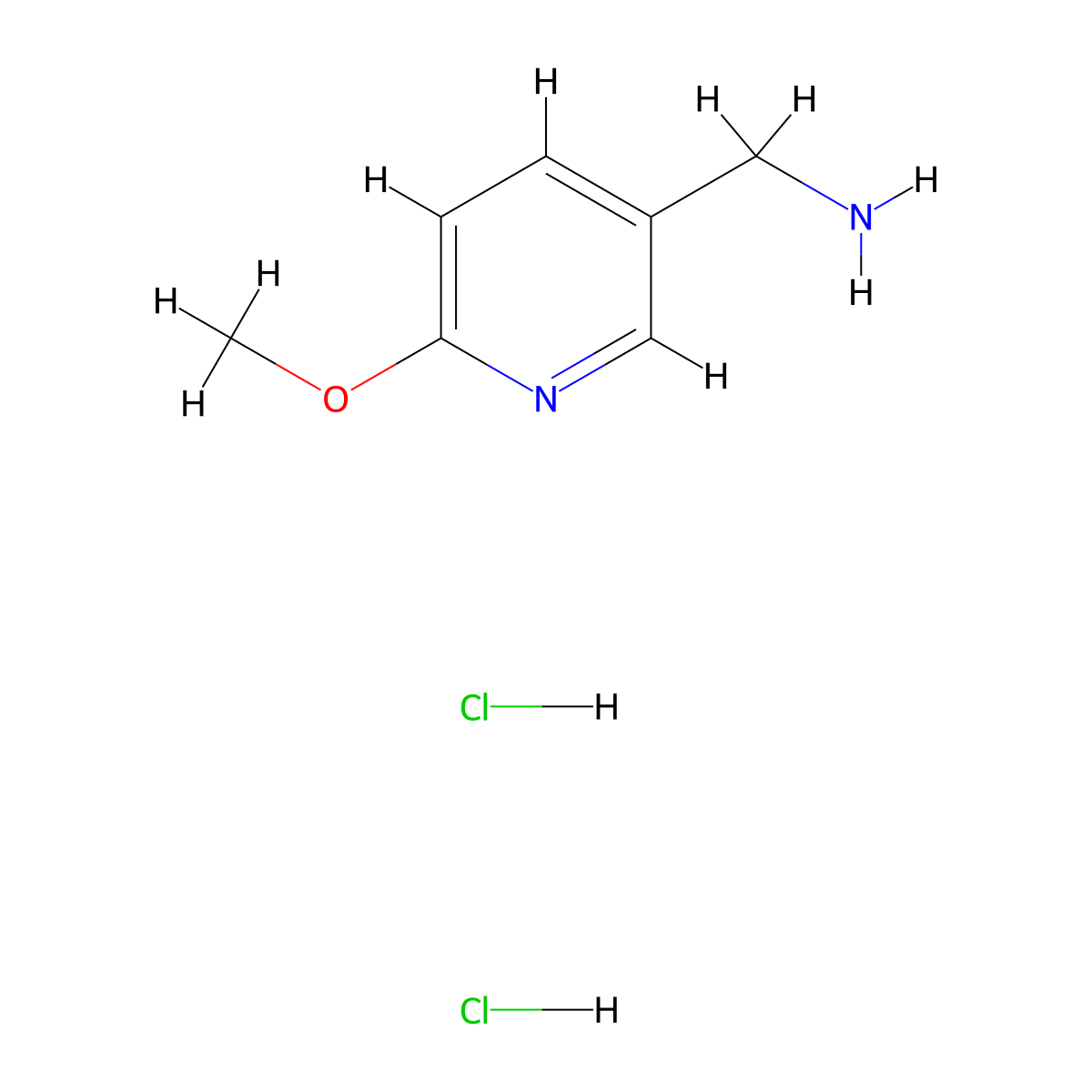 (6-Methoxypyridin-3-yl)methanamine dihydrochloride molecular structure, CAS 169045-12-9