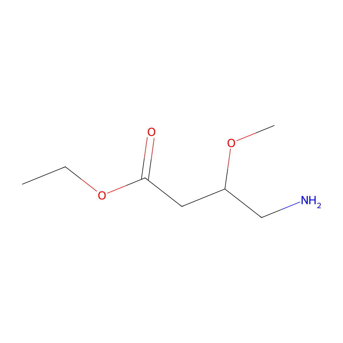 Ethyl 4-amino-3-methoxybutanoate molecular structure, CAS 1690452-28-8